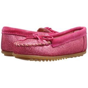 Minnetonka Hot Pink Glitter Moccasins Mocs 3